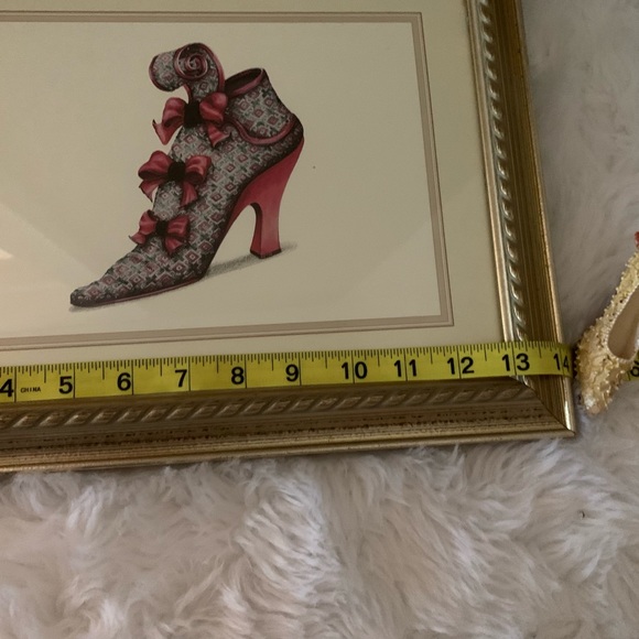 FIONA SAUNDERS Aimme Shoe (S614) Silver Rop golden framed Art in +++ con… - Picture 7 of 7
